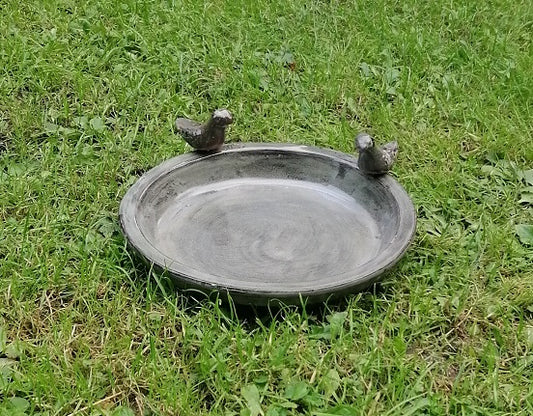 NEU !! Vogeltränke ø ca. 30 cm aus Keramik grüngrau glasiert Insektentränke Vogelbad Garten