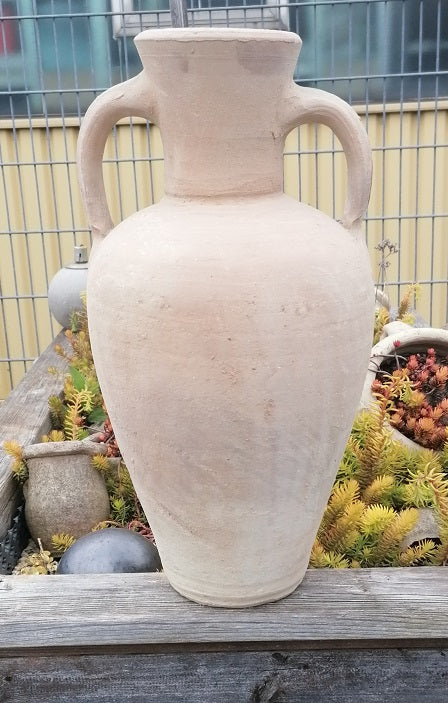 Rustikale handgefertigte Amphore ca. 50 cm hoch mit 2 Henkel aus Terracotta Krug Vase