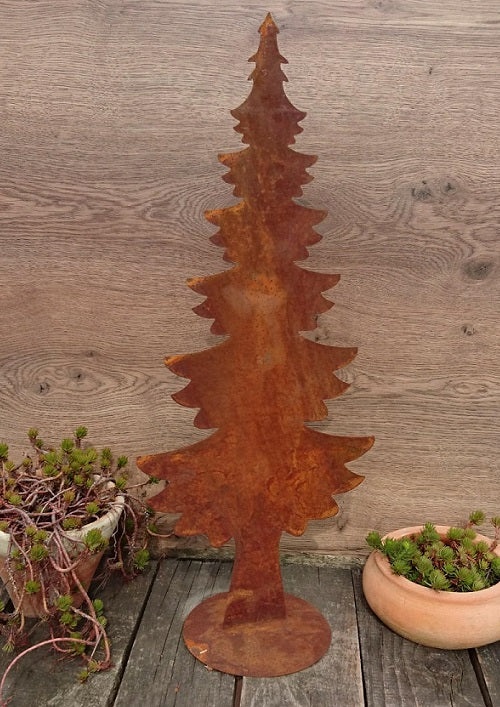 Tannenbaum - Weihnachtsbaum ca. 60 cm hoch aus Metall in Edelrost