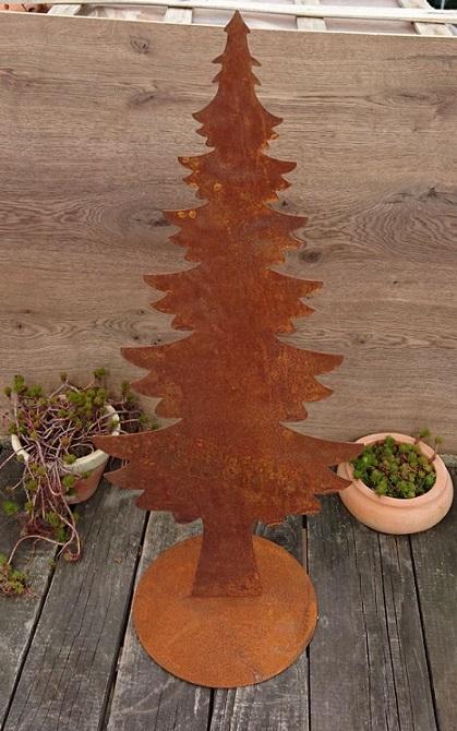 Tannenbaum - Weihnachtsbaum ca. 100 cm hoch aus Metall in Edelrost