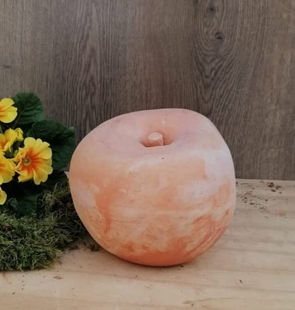 Apfel ca. 22 cm Bauchdurchmesser aus Terracotta, Herbstdeko, Erntedankfest, Halloween, Garten